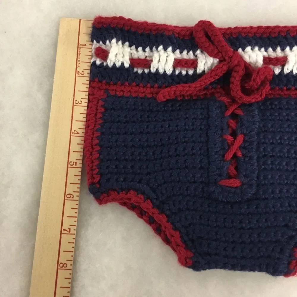NFL Football New York Giants Hand Crochet Diaper Cover NWT Handmade-Nursery Gift